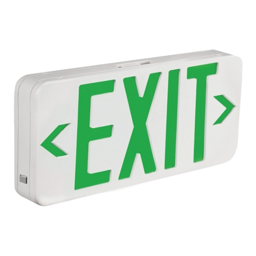 TCP® Dual-Lite® Edge-Lit 22745 CEL Single Face Exit Sign Light, LED Lamp, 120/277 V AC, White Housing, EXIT Legend - Exit Signs
