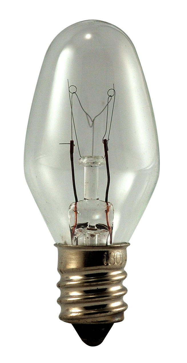 EIKO® 10C7/120V Miniature Lamp, 10 W, E12 Candelabra Screw-In Incandescent Lamp, C7 Shape, 64 Lumens - Miniature - Incandescent