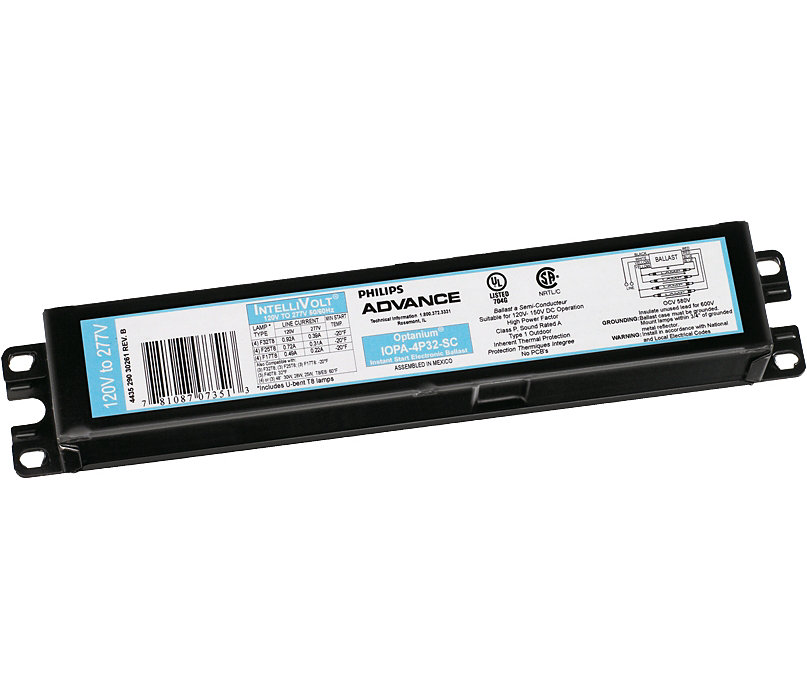 Advance Centium® ICN2S86SC35M Small Can Electronic Fluorescent Ballast, T8/HO Lamp, 86 W Lamp, 120 to 277 V AC, Programmed, 1 Ballast Factor - Electronic Fluorescent Ballasts