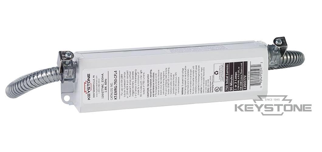 Keystone Technologies KT-EMRG-750-CFL4 /B-DP Emergency Ballast, Fluorescent Lamp, 120, 277 V - Fluorescent Emergency Ballasts
