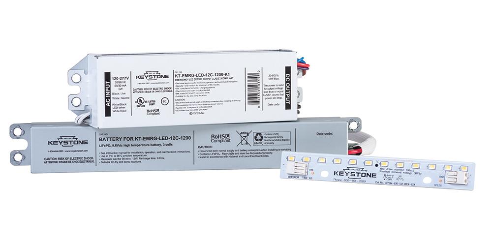Keystone Technologies KT-EMRG-LED-12C-1200-K1-IP Emergency Battery Backup, 120 to 277 VAC Input, 20 to 60 VDC Output, 6.46 in L x 1.89 in W - LED Drivers