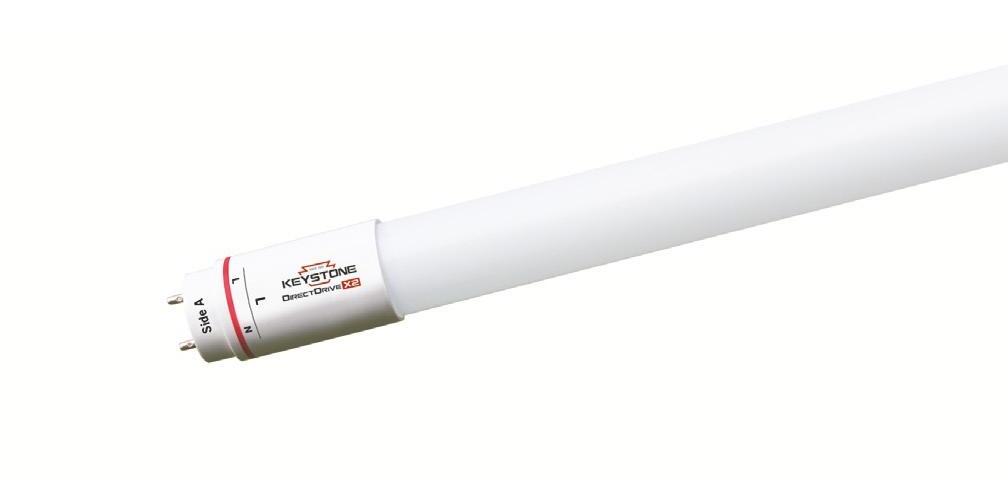Keystone Technologies KT-LED18.5T8-48GC-840-DX2 /G2-CP 800 DirectDrive DX2 High Efficiency Lamp, 18.5 W, G13 Medium Bi-Pin Lamp Base Linear LED Lamp, T8 Shape, 2500 Lumens - LED - Linear/Tubular