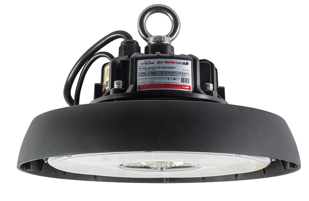 Keystone Technologies KT-RHLED100-10C-840-VDIM-P 800 High Bay Lighiting Fixture, Round LED Lamp, 100 W Fixture, 120 to 277 V - Indoor High Bay Fixtures