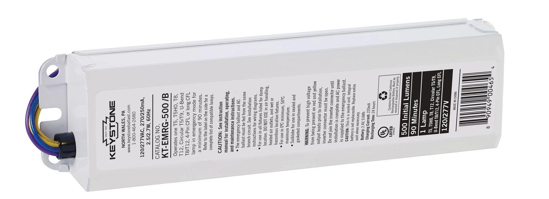 Keystone Technologies KT-EMRG-500 /B-DP Emergency Ballast, Fluorescent Lamp, 120, 277 V - Fluorescent Emergency Ballasts