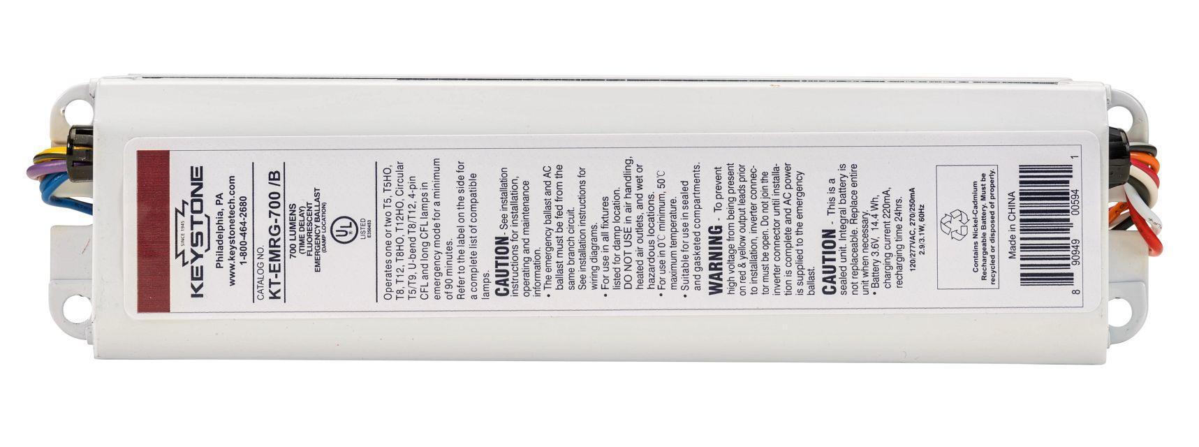 Keystone Technologies KT-EMRG-700 /B-DP Emergency Ballast, Fluorescent Lamp, 120, 277 V - Fluorescent Emergency Ballasts