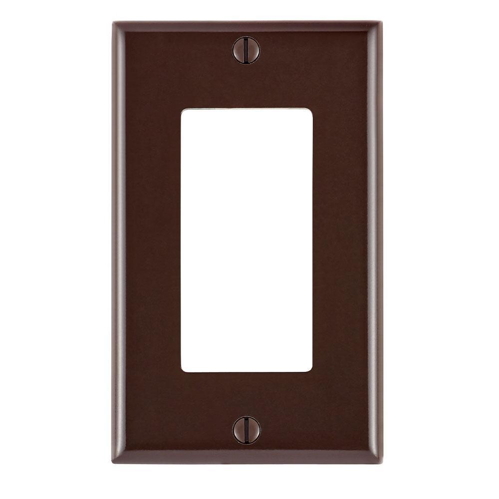 Leviton® Decora® 80401 Standard Size Wall Plate, 1 Gangs, 2-3/4 in W x 4-1/2 in H, Thermoplastic, Brown - Decorative Wallplates