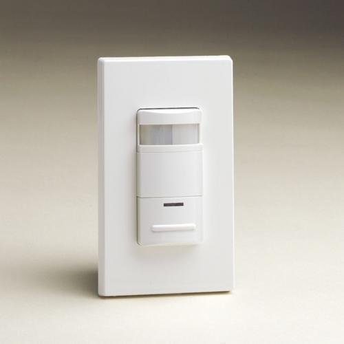 Leviton® Decora® ODS15-IDW 1-Pole Low-Profile Photocell Controlled Single Relay Occupancy Sensor With Self-Adaptive Technology, 120/230/277 V AC, PIR Sensor, 2100 sq-ft Coverage, 180 deg Viewing - Wall Mount Occupancy Sensors
