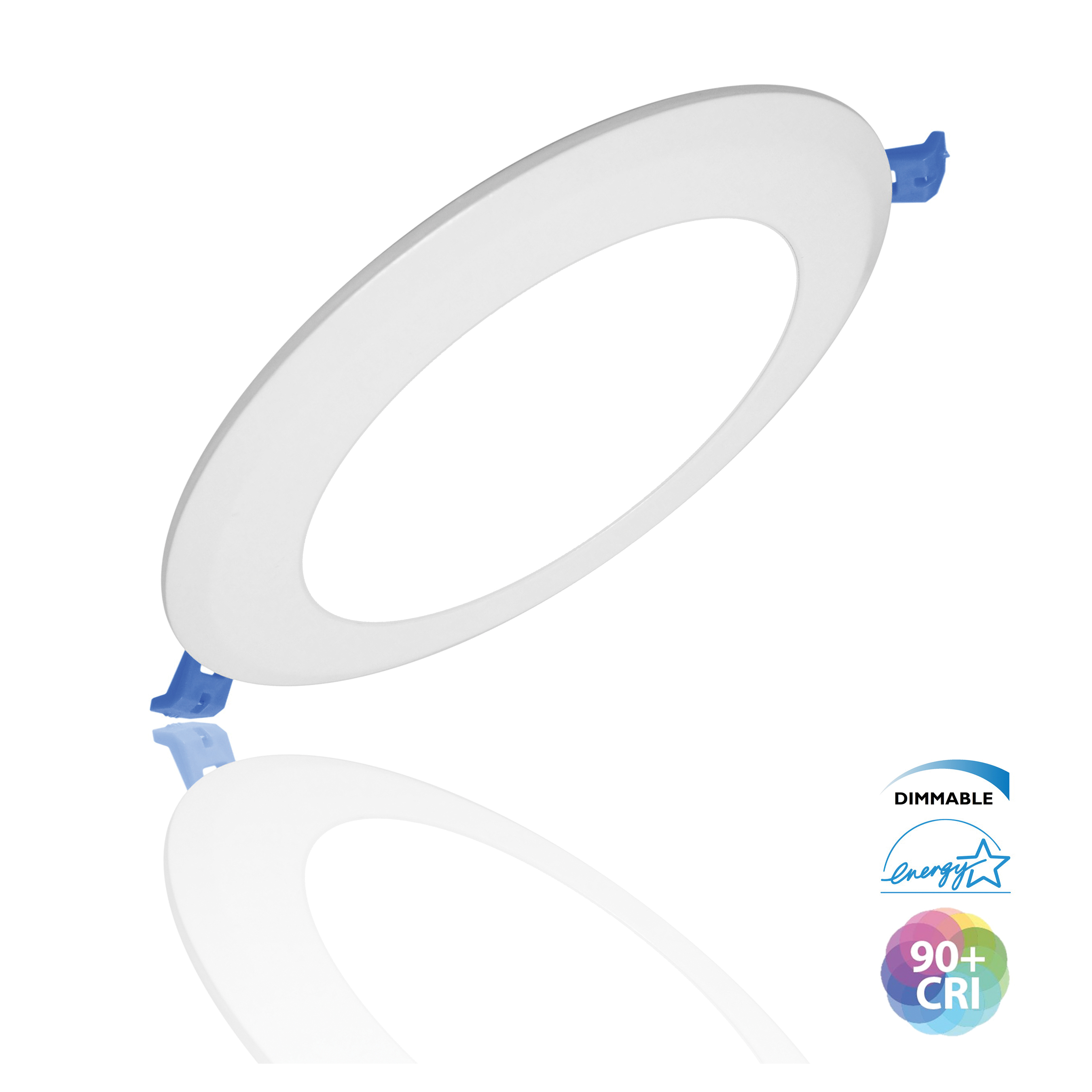 Nicor DLE421202KRDWH Edge Lit 4 in Aperture Dimmable Flat Panel Recessed LED Downlight, LED Lamp, 11 W Fixture, 120 V AC, Cast Aluminum Housing - Recessed Lighting Fixtures