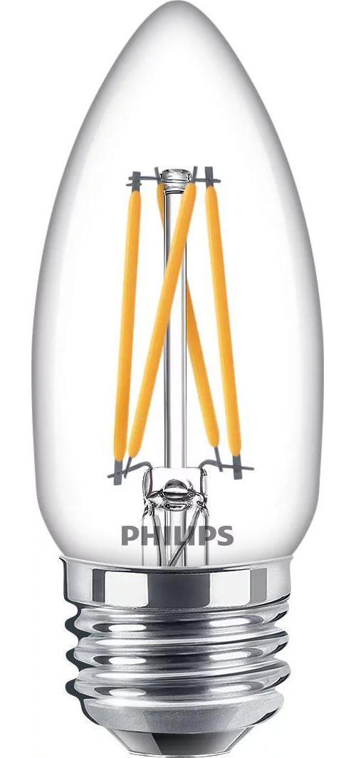 Philips MasterClass 549345 Dimmable Decorative LED Lamp, 5.5 W, 60 W Incandescent Equivalent, E26 Medium Single Contact Screw LED Lamp, B11 Shape, 500 Lumens - LED - Decorative