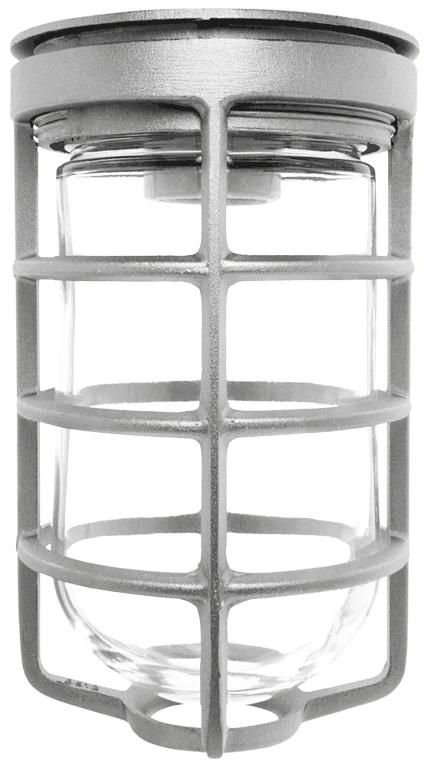 RAB VC100DG VC Series HID Outdoor Vaporproof Light Fixture,) A-19 Incandescent Lamp, 120/208/240/277 V AC, Natural Housing - Outdoor Vaporproof Light Fixtures