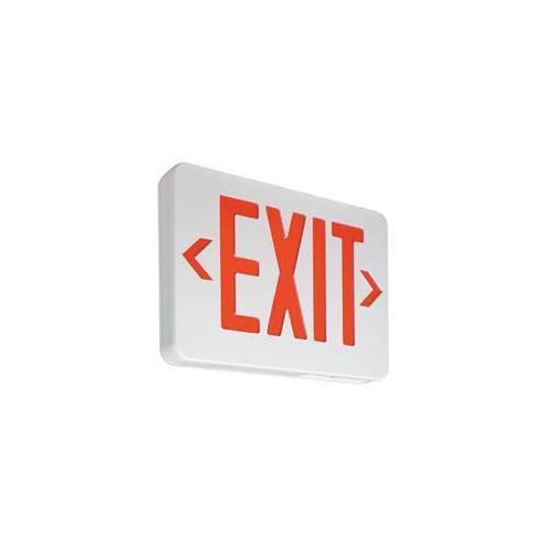 Signify Luminaires Lightolier VEGWEM VE Series Exit Sign, LED Lamp, 2.4 W Fixture, 120/277 V AC, White Epoxy Powder Coated Housing, EXIT Legend - Exit Signs